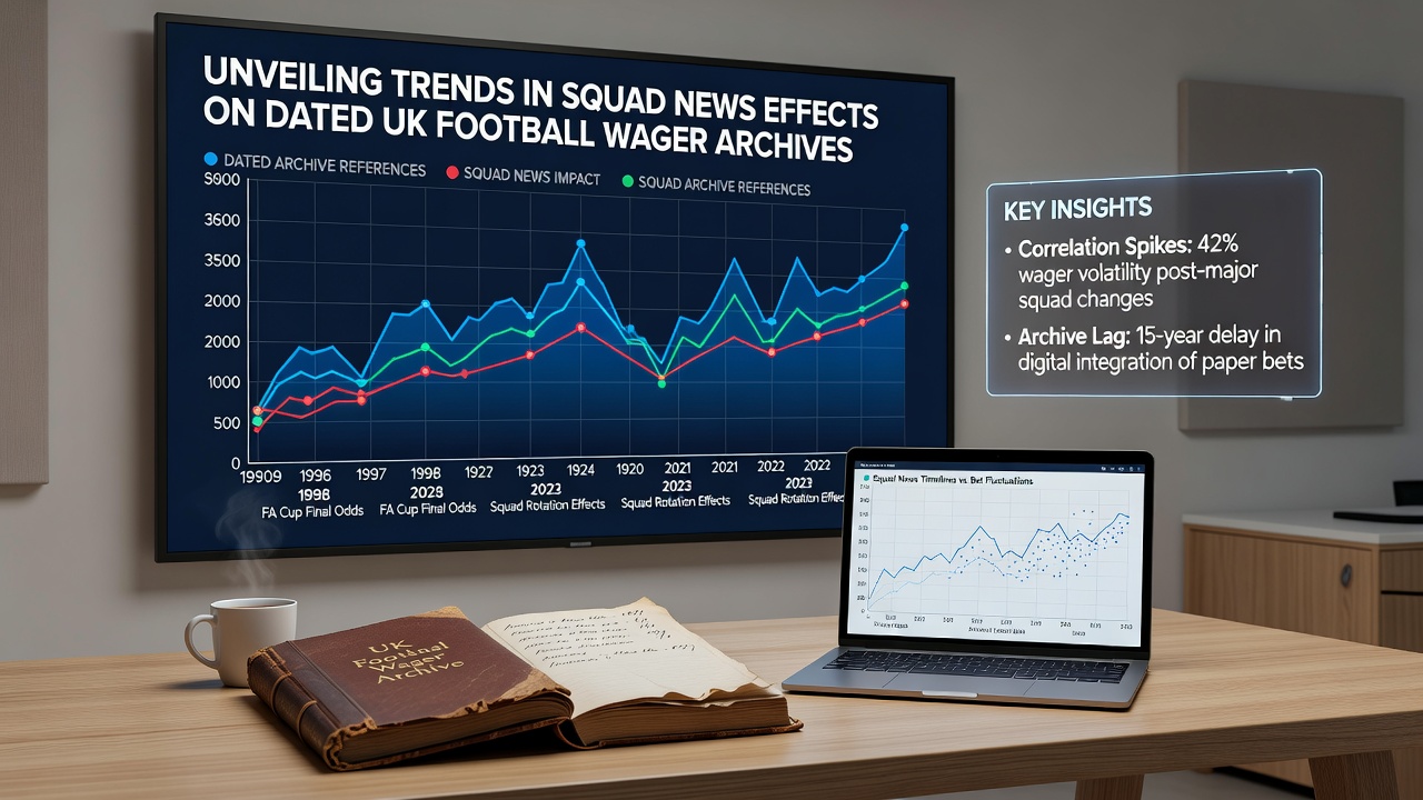 Detailed charts showing squad news effects on past UK football wager records and odds volatility